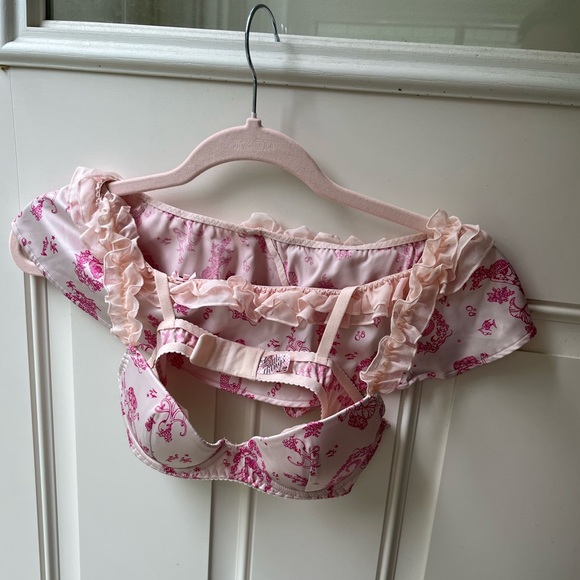 HOT! Victoria Secret SEXY LITTLE THINGS satin MERMAID ruffled bra 34B & PANTY - Picture 13 of 13